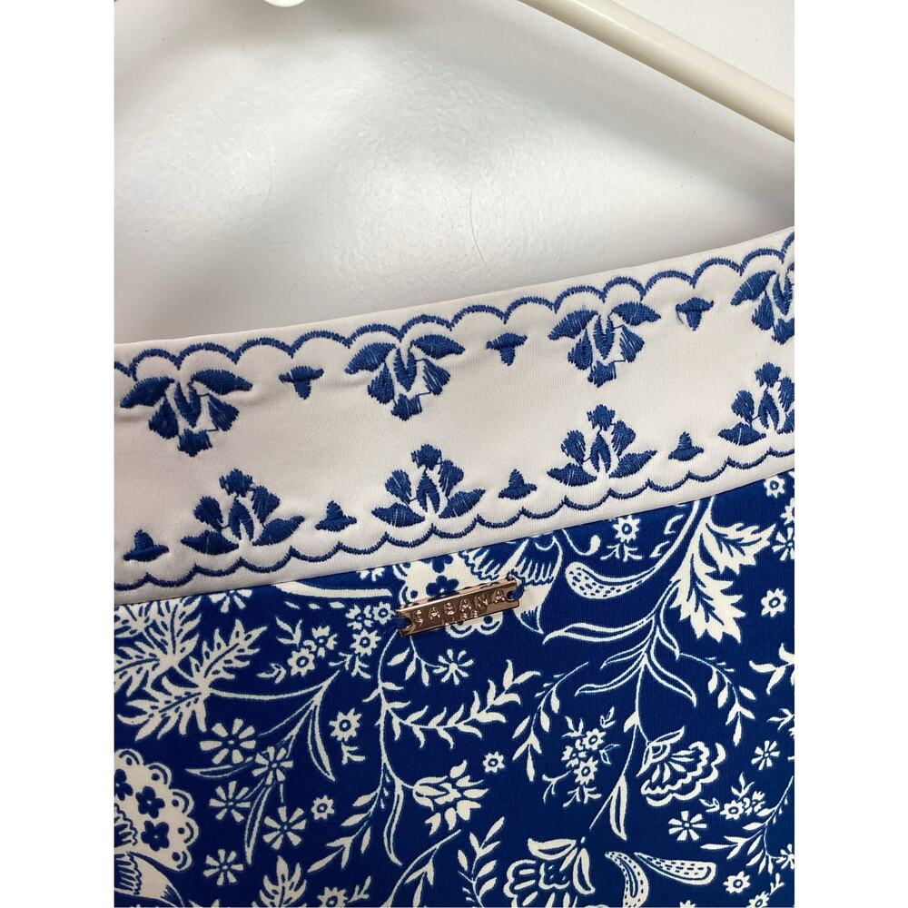 Cabana Life Aspen embroidered Tunic dress blue floral print women's size medium - Picture 9 of 12